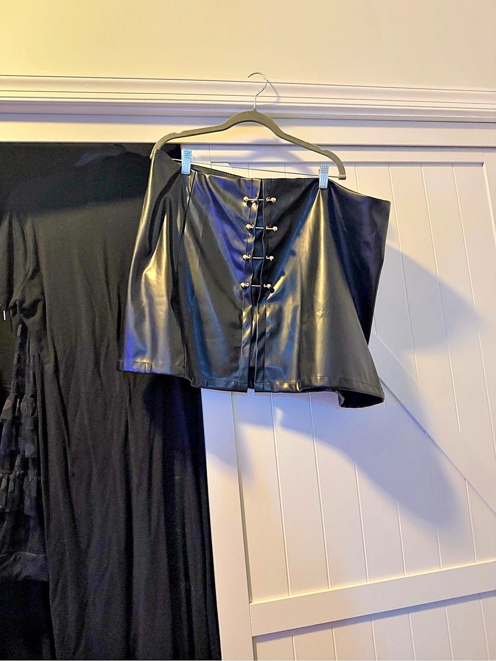 SHEIN Faux Leather Mini Skirt Black Size Medium
